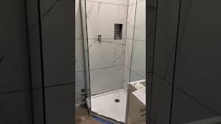 Saturday night shower door installation. Dreamline Neo Angle semi frameless