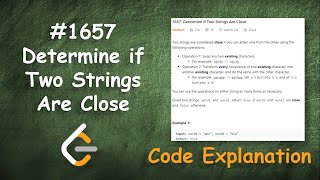 Determine if Two Strings Are Close | Live Coding with Explanation | Leetcode #1657