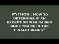 PYTHON : How to determine if an exception was raised once you're in the finally block?