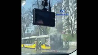 Пасажирський автобус згорів вщент у Києві