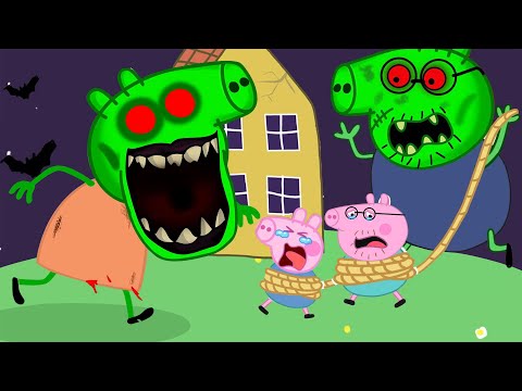 Zombie Apocalypse, Giant Zombie coming!!! Run quickly Peppa ?? Peppa Pig Funny Animation