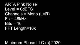 ARTA Pink Noise 16k 48kHz 16b 0dBFS mono