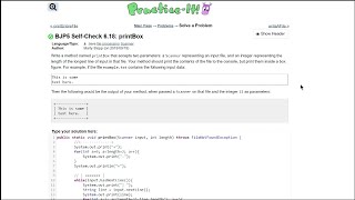 Java Practice It || 6.18 printBox || file processing, scanner, method with scanner parameter, loops
