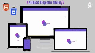 How to create an Animated Responsive Navigation bar using HTML CSS and Lightweight JavaScript