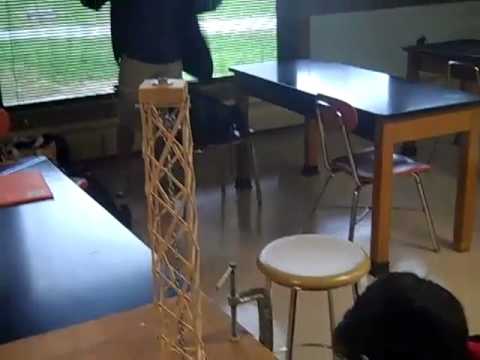 2nd Science Olympiad Tower Tested - YouTube