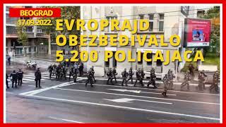 5200 POLICAJACA OBEZBEĐIVALO EVROPRAJD U BEOGRADU - JEDAN ŽANDARM TEŠKO POVREĐEN - 17.09.2022.