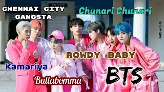 BTS x INDIAN Songs Mashup [Rowdy Baby, Chunari, Buttabomma & more]