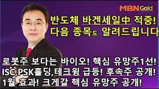 [이효근의 10점만점 1/3]ISC,PSK홀딩,테크윙 급등! 후속주 공개! 반도체 바겐세일중 적중! 다음종목도 알려두립니다! 로봇주보다는 바이오 유망주1선! 1월효과 핵심유망주!