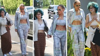 Jennifer Lopez flaunts her fit figure In Brentwood For All Women Indulgence Party!