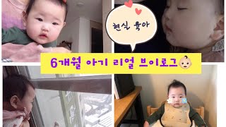 6개월아기 육아 브이로그, 생후200일 아기 발달, 이유식, 현실 육아 일상 👶🏻💕