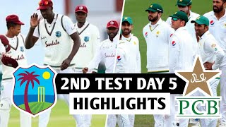 WI vs PAK 2ND TEST MATCH DAY 5 HIGHLIGHTS || PAKISTAN vs WEST INDIES 2ND TEST HIGHLIGHTS 2021