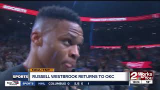 Russell Westbrook makes return to OKC, receives huge ovation