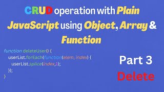 CRUD operation with Plain JavaScript | Delete Row from Table