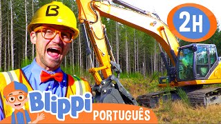 Blippi Visita uma Construção! | 2 HORAS DO BLIPPI BRASIL! | Vídeos Educativos para Crianças