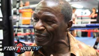 Mayweather Sr. "Even at Floyd's age he is faster than all of them" busts a rhyme