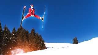 CRAZY SKIING DRESSED AS SANTA CLAUS!