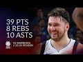 Luka Doncic 39 pts 8 rebs 10 asts vs Warriors 23/24 season