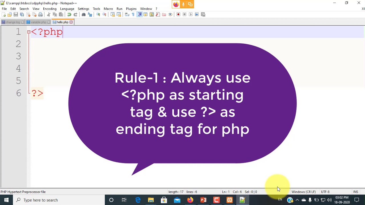 PHP Tutorials | Syntax For PHP | Rules For PHP | Hello World Program In ...