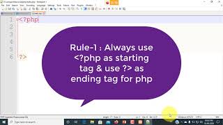 PHP Tutorials | Syntax for PHP | Rules for PHP | Hello World Program in PHP