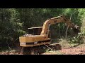 khmer heavy machinery អ៊ិចស្កាវ៉ាទ័រវៃព្រៃ cat e120b excavator clearing tree