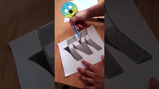 How To Draw A 3d Letter M -Awesome Trick Art | noorulhuda #shorts