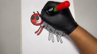 How to draw  a cute ant | Step by Step drawing for kids and beginners