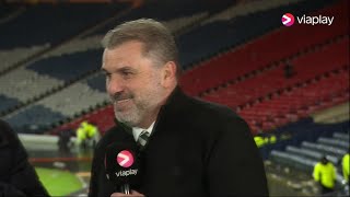 Celtic manager Ange Postecoglou reacts to Viaplay Cup semi-final win over Kilmarnock