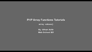 PHP Array Functions -28 (array_values())
