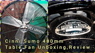 CINNI SUMO 400MM TABLE FAN UNBOXING,ASSEMBLING AND REVIEW