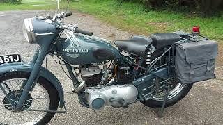 1956 TRIUMPH TRW 500 SIDE VALVE MILITARY RAF FOR SALE. WALK ROUND AND START UP