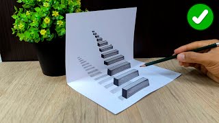 ! Sorprende con estos Dibujos 3D 🔥 Como Dibujar ESCALERAS en 3D - Dibujos para Principiantes