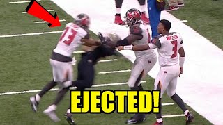 Mike Evans and Marshon Lattimore get EJECTED from Bucs vs Saints game after MASSIVE BRAWL!