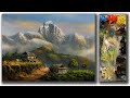 Acrylic Landscape Painting in Time-lapse | Beautiful Nepali Village Landscape Painting