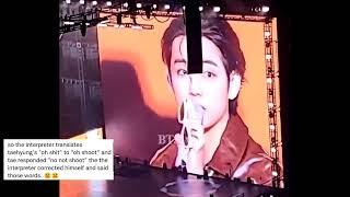 Taehyung swearing during the Las Vegas concert #bts #v #jungkook #ptd #permissiontodance #jin #jimin