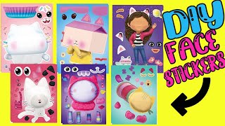 Gabby's Dollhouse DIY Make Your Own Face Stickers with Pandy, DJ, Kitty Fairy, Baby Box