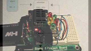 Simple 5-bit binary counter with a Basic Stamp 1