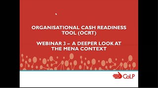 Organisational Cash Readiness Tool (OCRT): Webinar - A Deeper Look at the MENA Context