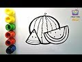 தர்பூசணி  Watermelon coloring and drawing Kids learn Color Kids Tv Chinna chinna Oviyam#00017