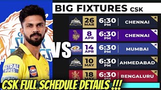 CSK VS MI 🔥 IPL 2024 Schedule Full Match Details