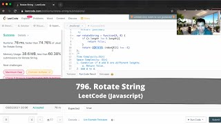 How to Solve "796 Rotate String" on LeetCode? - Javascript