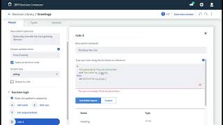 IBM Decision Composer - Getting started tutorial - Greetings sample