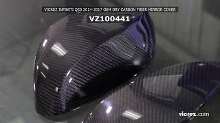 Vicrez Infiniti Q50 2014-2017 OEM Dry Carbon Fiber Mirror Replacement vz100442