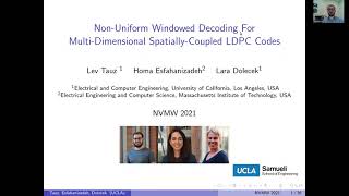 Non-Uniform Windowed Decoding For Multi-Dimensional Spatially-Coupled LDPC Codes (Full, NVMW 2021)