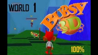 Bubsy 3D: Furbitten Planet - World 1 (100%) - PSX Playthrough