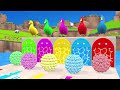 paint u0026 animals cow duck chicken panther dinosaur fountain crossing transformation animal cartoon