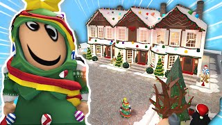 building my yearly BLOXBURG GINGERBREAD TOWN HOUSES...