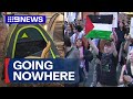 Pro-Palestine protesters refuse to leave university building | 9 News Australia