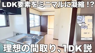 一人暮らしはLDKっぽい間取りがおすすめ！？ミニマリスト向け１DK物件を内見【充実設備】