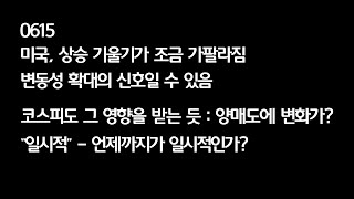 0615 기울기가 달라졌음 - 변동성 확대의 신호? / 코스피도 그 영향을 받는 듯