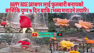 Happy Rose Day बगरलाई फुल्बारि बनायेको बार्सिकि पुग्न ७ दिन बाकि।भब्य मनाउने तयारि।